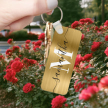 Signatur Monogram Guld Folie Foto Tunn Reptangel