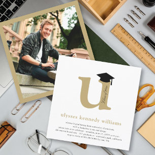 Signatur Monogram U Klass 2026 Seniorutexaminerad Inbjudningar