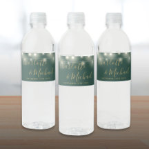 Signatur Skript Strängljus Grön Guld Bröllop