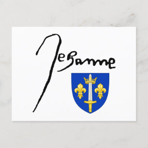 Signatur/Vapen för Jeanne d'Arc Vykort