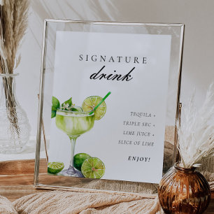 Signaturdrink Margarita Bröllopsfiesta Skylt