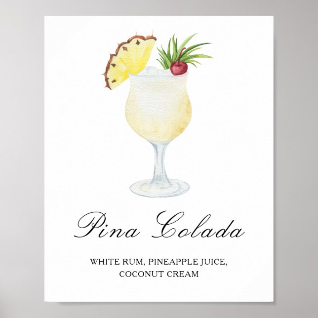 Signaturdrink - Pina Colada Poster (Framsidan)