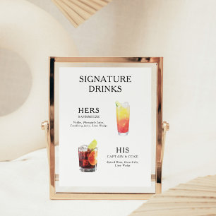 Signaturdrinkar Bröllopscocktail Meny Affisch