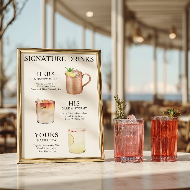 Signaturdrinkar Bröllopscocktail Poster (Skapare uppladdad)