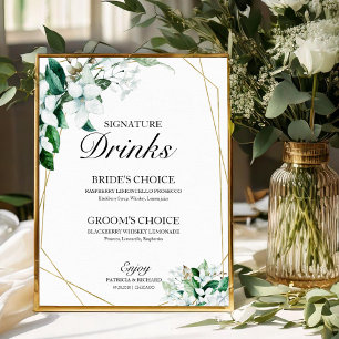 Signaturdrinkar Grönska Geometrisk Blommig Elegant Poster