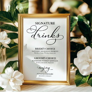 Signaturdrycker Elegant bröllopsskylt Poster