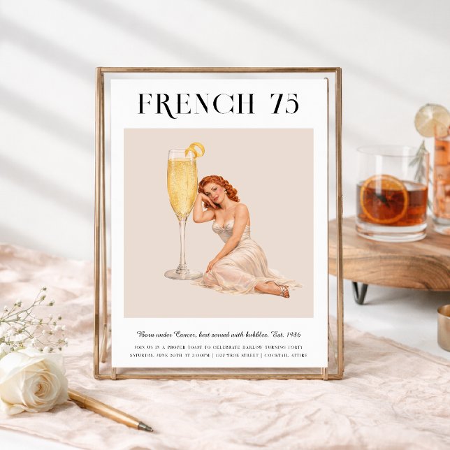 Signature Cocktail | Cancer Zodiac Birthday Inbjudningar (Skapare uppladdad)