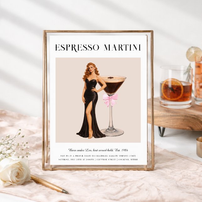 Signature Cocktail | Leo Zodiac Birthday Inbjudningar (Skapare uppladdad)