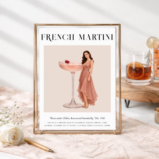 Signature Cocktail | Libra Zodiac Birthday Inbjudningar (Skapare uppladdad)