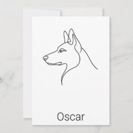 Signature German Shepherd One Line Art Personalize Kort