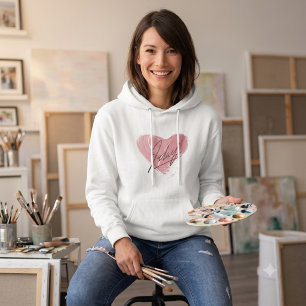 Signaturhjärtformad hoodie t shirt