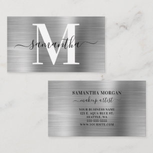 Signaturmonogram Silver Shimmer Visitkort