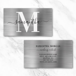 Signaturmonogram Silver Shimmer Visitkort