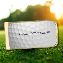 Signaturserien 1 Personliga Golfbollspresenter Guldpläterad Sedelklämma