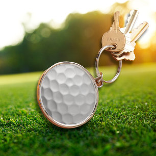 Signaturserien golfbollspresenter rund silverfärgad nyckelring