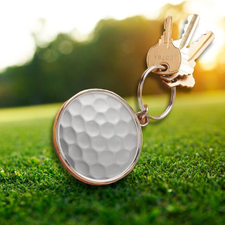 Signaturserien golfbollspresenter rund silverfärgad nyckelring