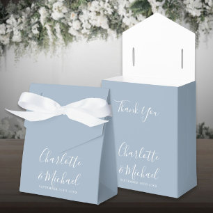 Signaturskript Dusty Blue Elegant Bröllop Presentaskar