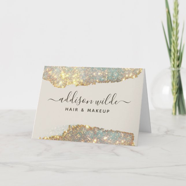 Signaturskript Glam Glitter Klient Tack Kort (Framsida)