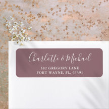 Signaturskript Mauve Bröllopsreturadress