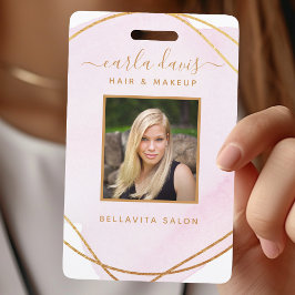 Signaturskript Rosa Rosa Akvarell Guld Cirkel