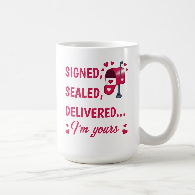 Signed, Sealed, Delivered Valentine's Coffee Mug Kaffemugg (Höger)