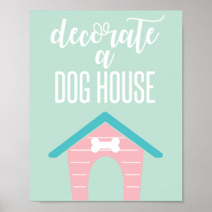 Signera dekorera ett hund för maritimt Födelsedags Poster