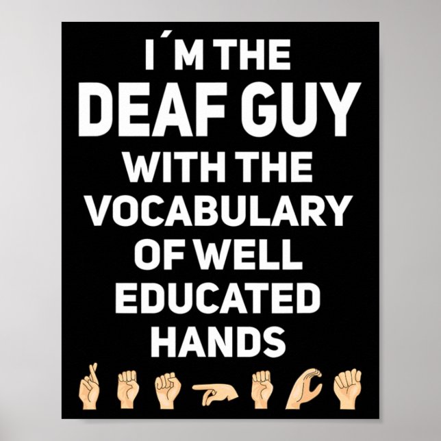 Signera Dövet Asl Hand Gesture Awareness 1 Poster (Framsidan)