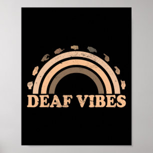 Signera Dövet Vibes Awarenes Asl Hand Gesture Poster