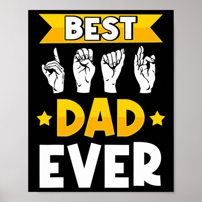 Signera Dövets medvetenhet och Döv Pappa Poster (Framsidan)