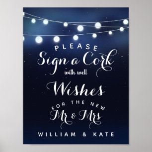 Signera en tändarsträng Kork party/bröllop Poster