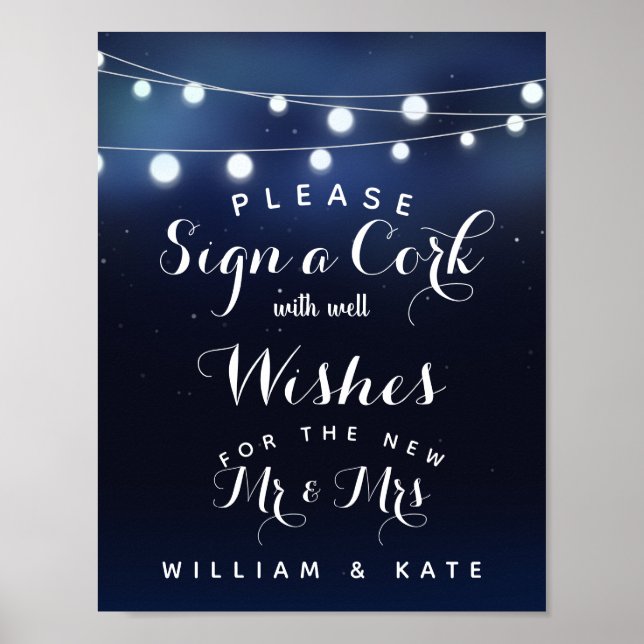 Signera en tändarsträng Kork party/bröllop Poster (Framsidan)