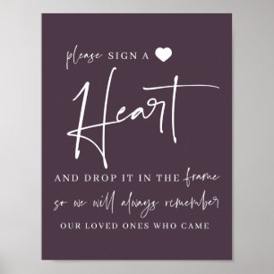 Signera ett hjärta Bröllop Gästbok Signatur Poster