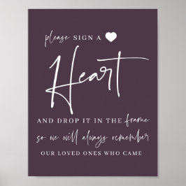 Signera ett hjärta | Bröllop Guestbook-tecken Poster
