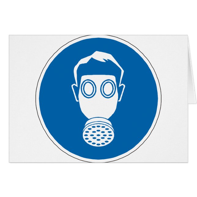 Signera gasmask hälsningskort (Framsidan Horizontal)
