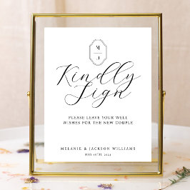 Signera gestbokssignatur för minimal Elegant Poster