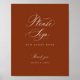 Signera Guest Bok Reception Bord Poster