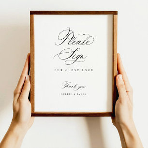 Signera Guest Bok Reception Bord Poster