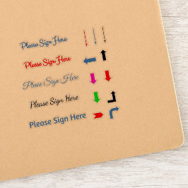 Signera här pilar klistermärken