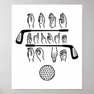 Signera Language Talk Birdie till mig Funny Golf G Poster