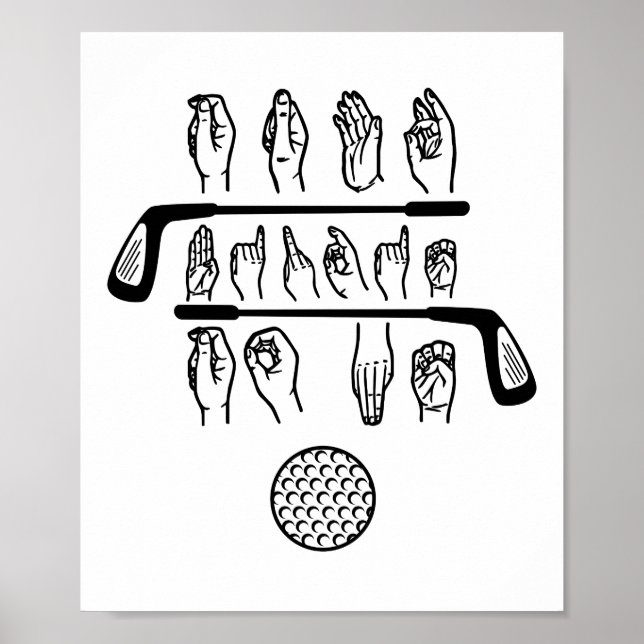 Signera Language Talk Birdie till mig Funny Golf G Poster (Framsidan)