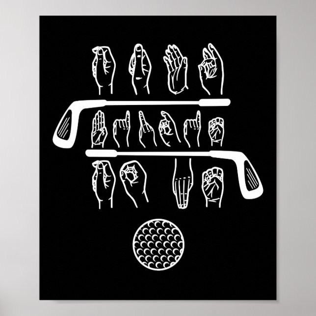 Signera Language Talk Birdie till mig Funny Golf G Poster (Framsidan)