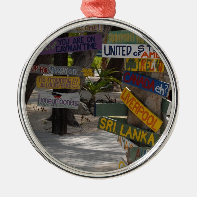 Signera Post Rum Point Grand Cayman Julgransprydnad Metall (Framsidan)