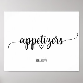 Signera Simple Black Calligraphy Appetizers Poster