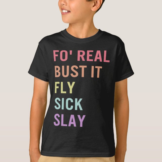 Signera språk för Real Bust it ASL Slang Tee Döv A (Framsida)