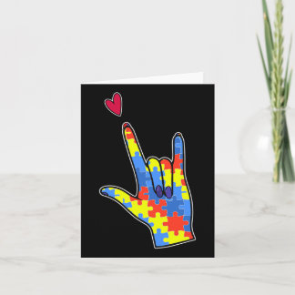 Signera språkautism - medvetandegrad Färgpuzzle Kort