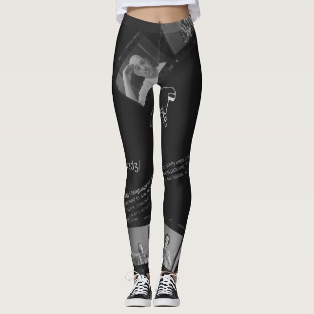 Signera språkfotogram leggings (Framsida)