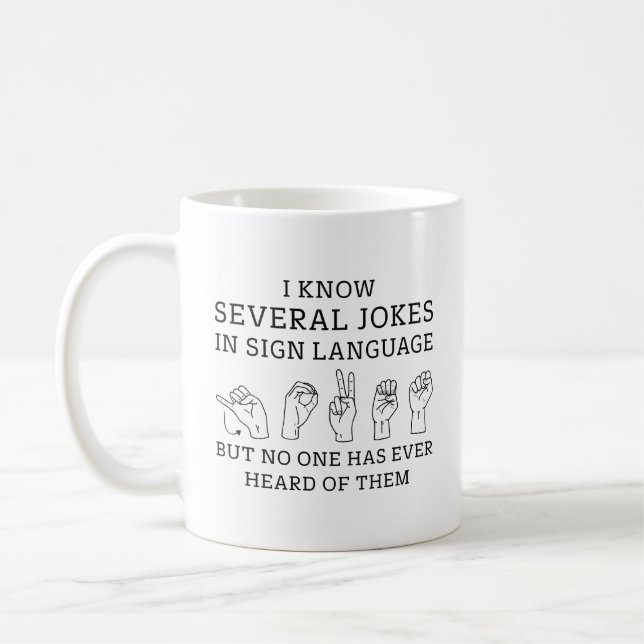 Signera språkskämt kaffemugg (Vänster)