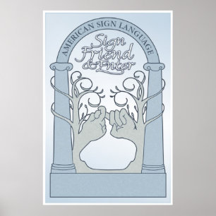 Signera väninna och ange (ASL) Poster
