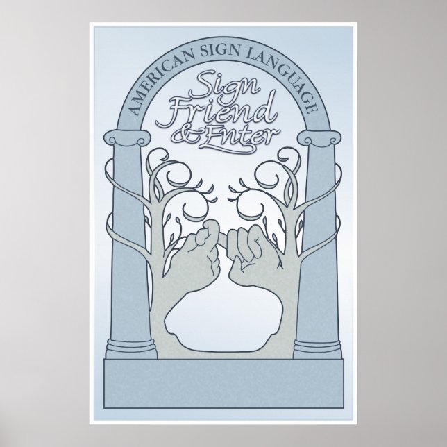 Signera väninna och ange (ASL) Poster (Framsidan)
