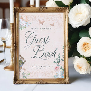 Signera vår gästbok   Alice in Wonderland Decoupag Poster